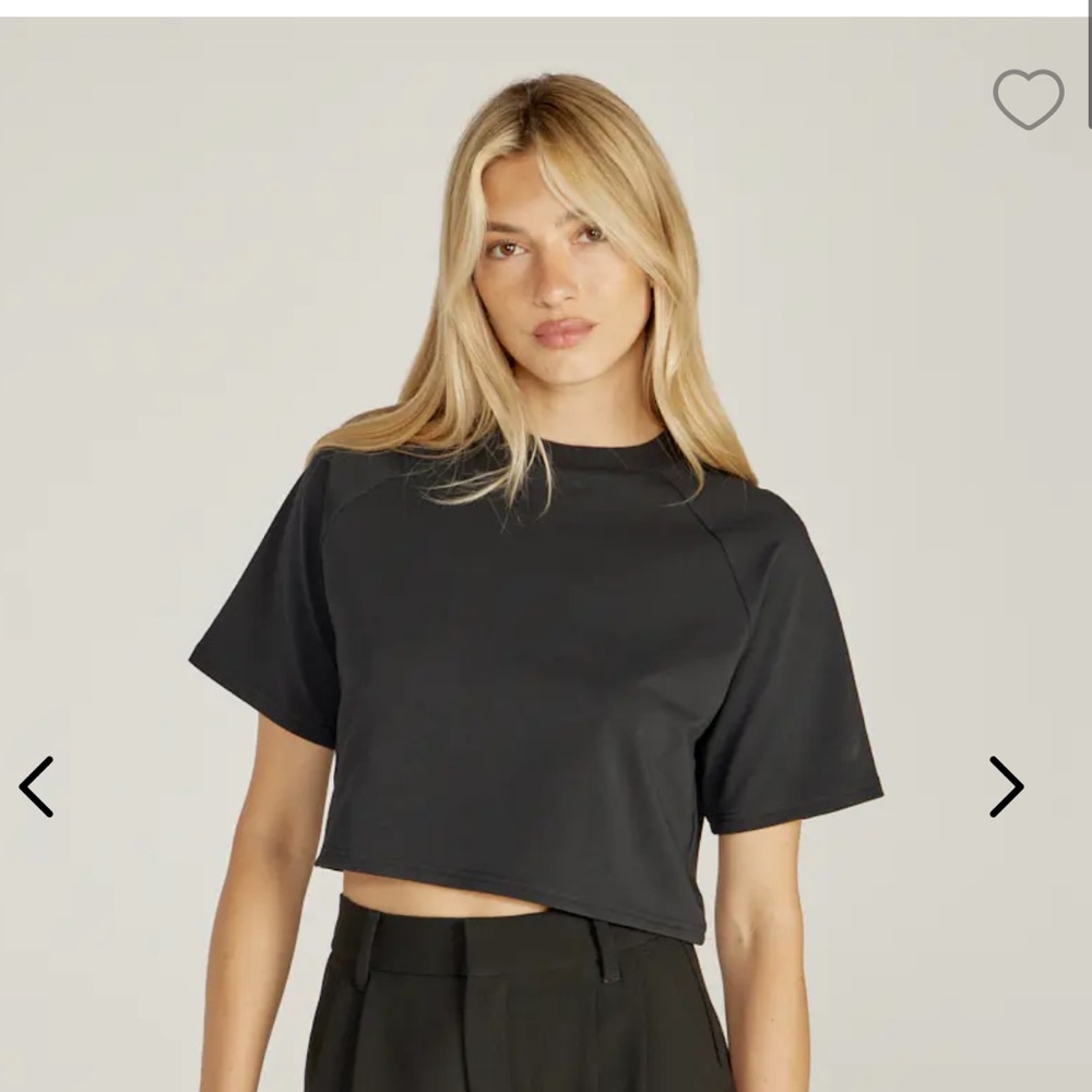 Black BYLT Lux Relaxed Mockneck raglan tee